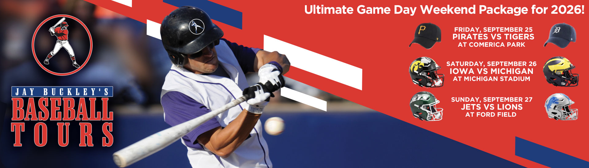 Jay Buckley Baseball Tours 2026 Ultimate Game Day Weekend package!