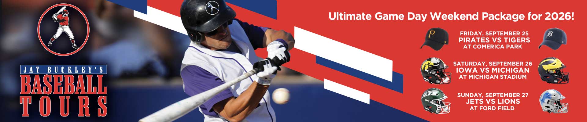 Jay Buckley Baseball Tours 2026 Ultimate Game Day Weekend package!