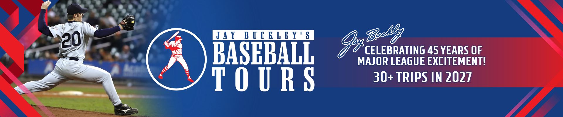 Jay Buckley's Baseball Tours interior header image for 2027trips.