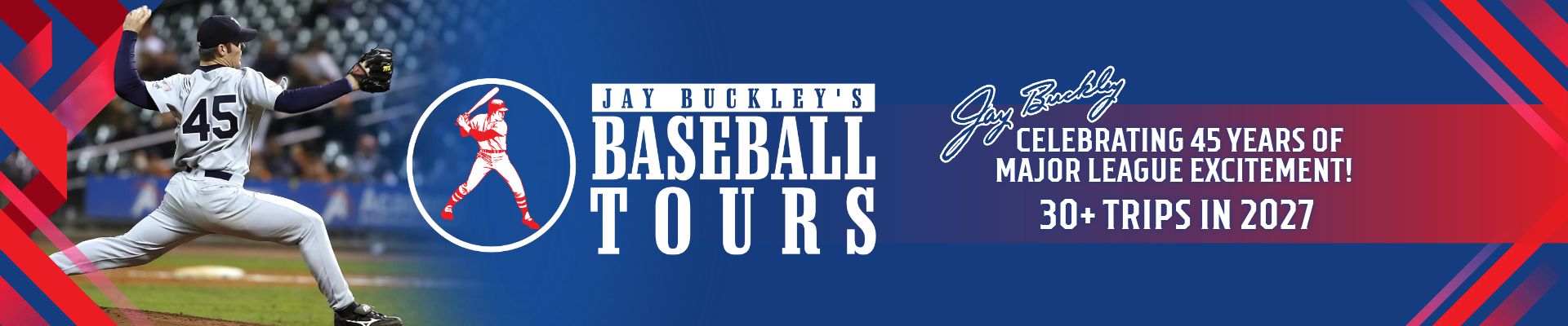 Jay Buckley's Baseball Tours interior header image for 2027trips.